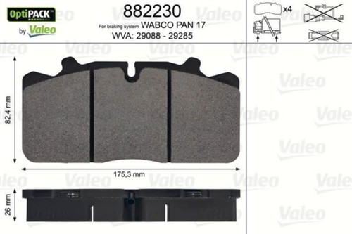 Valeo brake pad - set, fits